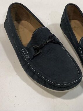 Men’s Alan Payne Navy Suede Perforated HorseBit Driving Loafer Size 11